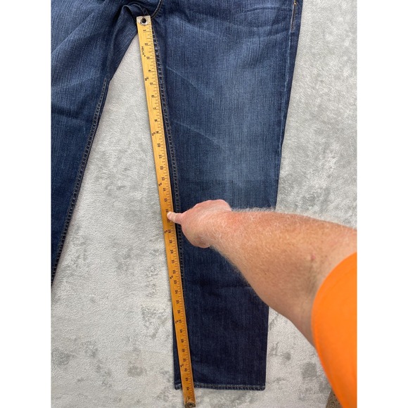 HUDSON Men's Jeans 34 (Real 36x34) Blue Straight Leg Button‎ Fly Made in USA - Picture 6 of 13